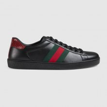 Gucci Ace Black Leather (Red Heel)